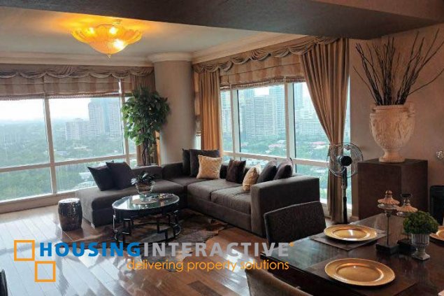 fully furnished 3br unit with parking for lease in one roxas triangle