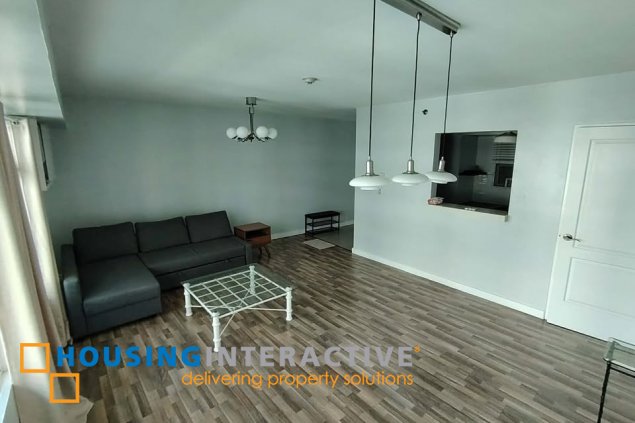 semi-furnished 3br unit with balcony and parking for lease in two serendra