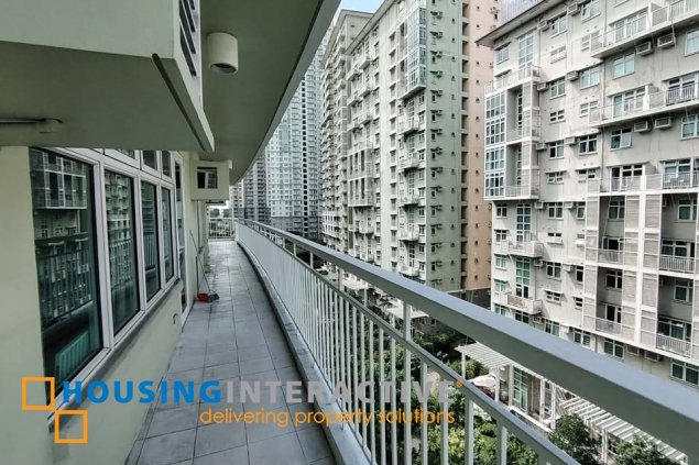 semi-furnished 3br unit with balcony and parking for lease in two serendra