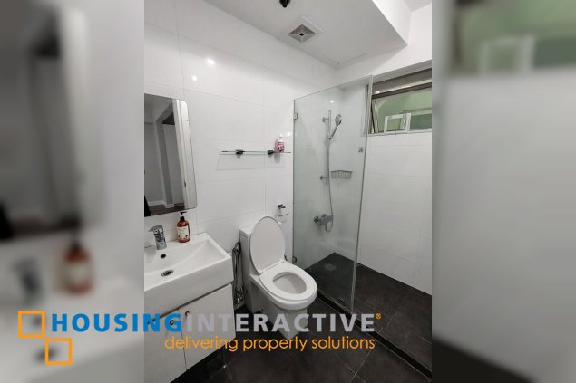 semi-furnished 3br unit with balcony and parking for lease in two serendra