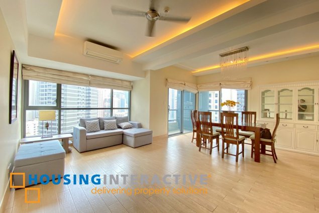 for rent fully furnished corner 2br shang salcedo with 2 parking