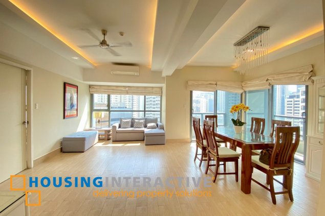 for rent fully furnished corner 2br shang salcedo with 2 parking