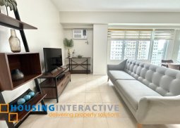 fully furnished 2br unit with parking for lease in two serendra