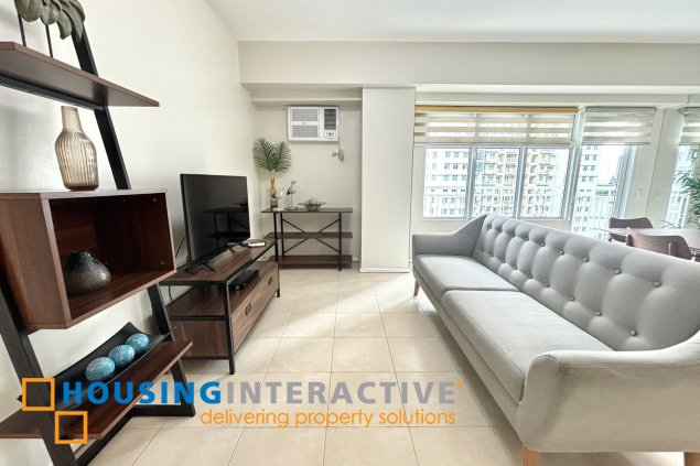 fully furnished 2br unit with parking for lease in two serendra