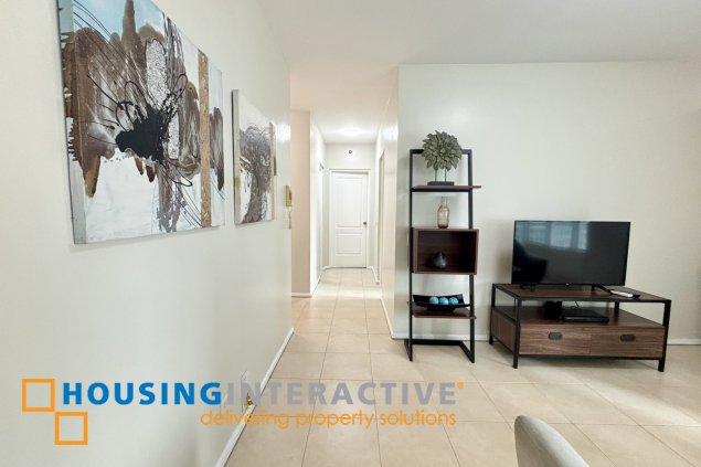 fully furnished 2br unit with parking for lease in two serendra