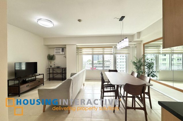 fully furnished 2br unit with parking for lease in two serendra
