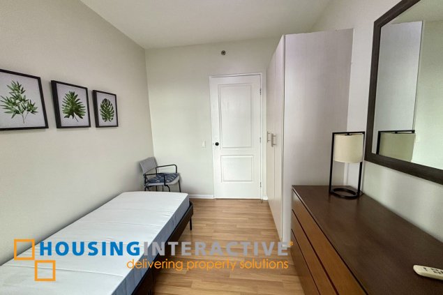 fully furnished 2br unit with parking for lease in two serendra