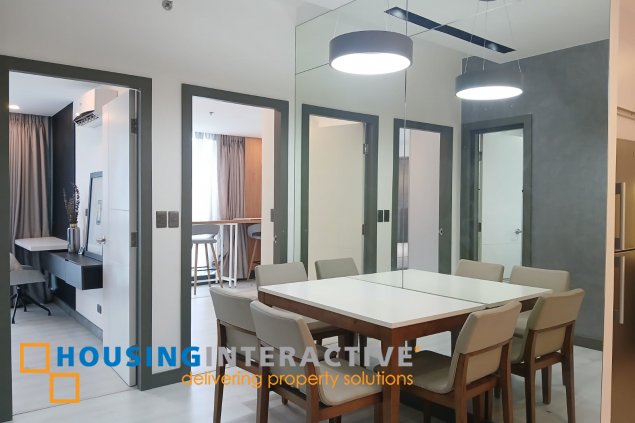 fully furnished 2br unit with parking for rent in one uptown residences