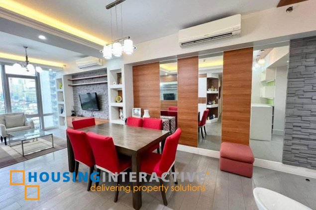 fully furnished 3br unit with parking for rent in proscenium at rockwell