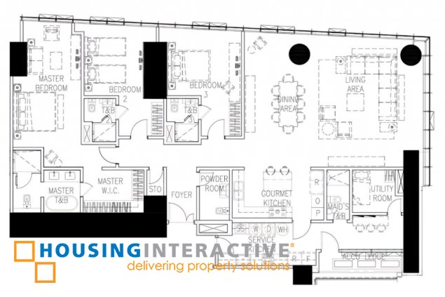 for sale 3br glass suite corner with parking in makati