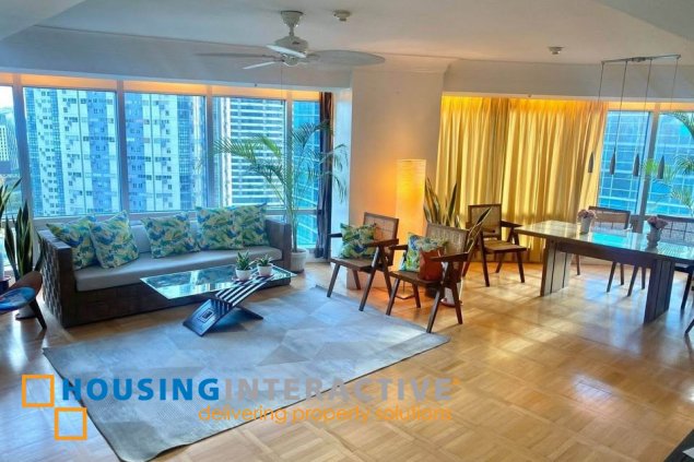 furnished 3br unit with balcony and parking for lease in one mckinley place