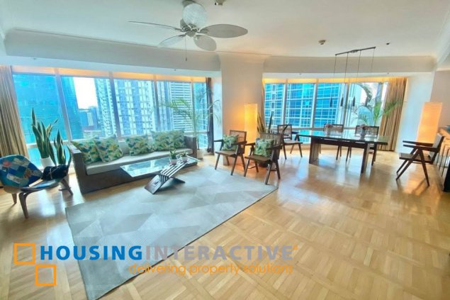 furnished 3br unit with balcony and parking for lease in one mckinley place