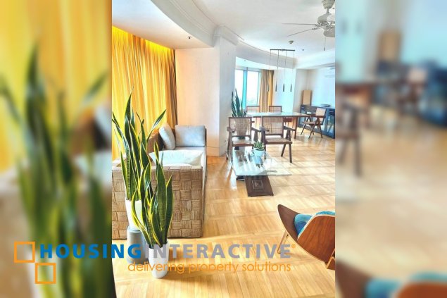 furnished 3br unit with balcony and parking for lease in one mckinley place