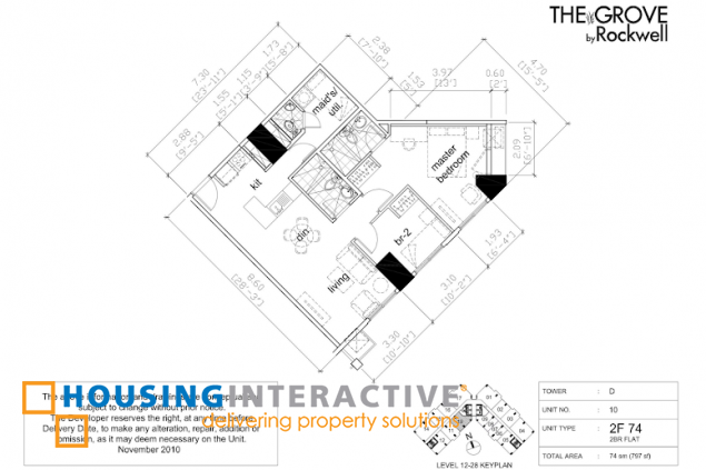 fully furnished 2br unit for lease in the grove by rockwell, pasig city