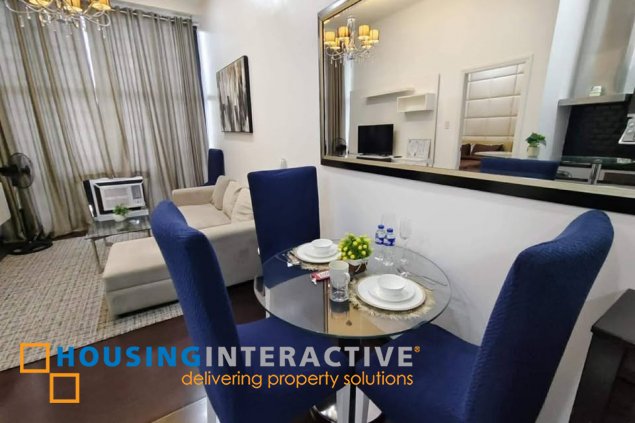 fully furnished 1br unit with balcony for lease in the gramercy residences