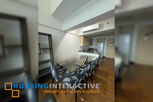 fully furnished 2br unit with balcony and parking for lease in one rockwell