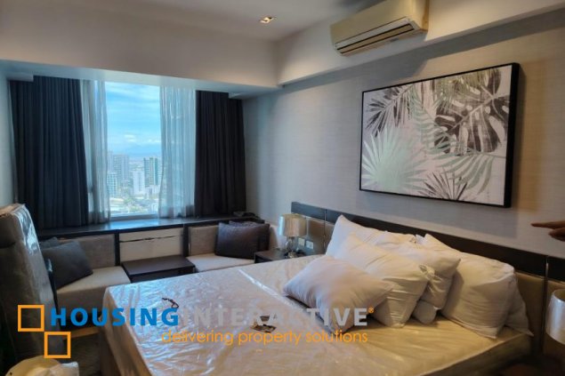 furnished 1br unit with balcony for lease in st. francis shangri-la place