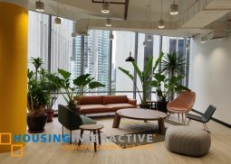 a 20 storey tech campus with rooftop deck & cocktail bar, training room, respite room, brainstorming room.